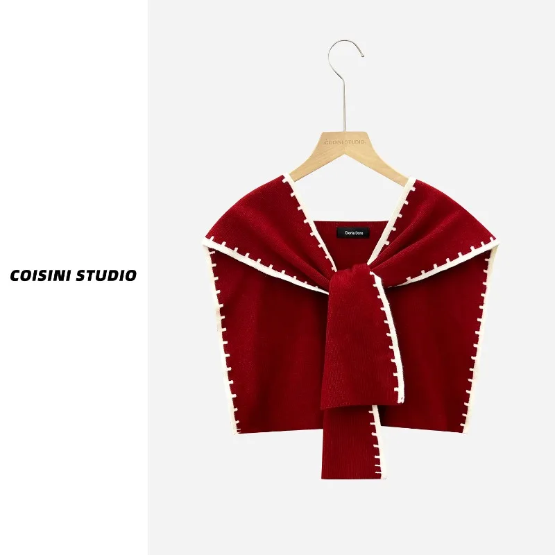 

Новый корейский модный дизайн, контрастный цвет, шаль, шарф для женщин, весенне-осенний дорожный универсальный повседневный жилет