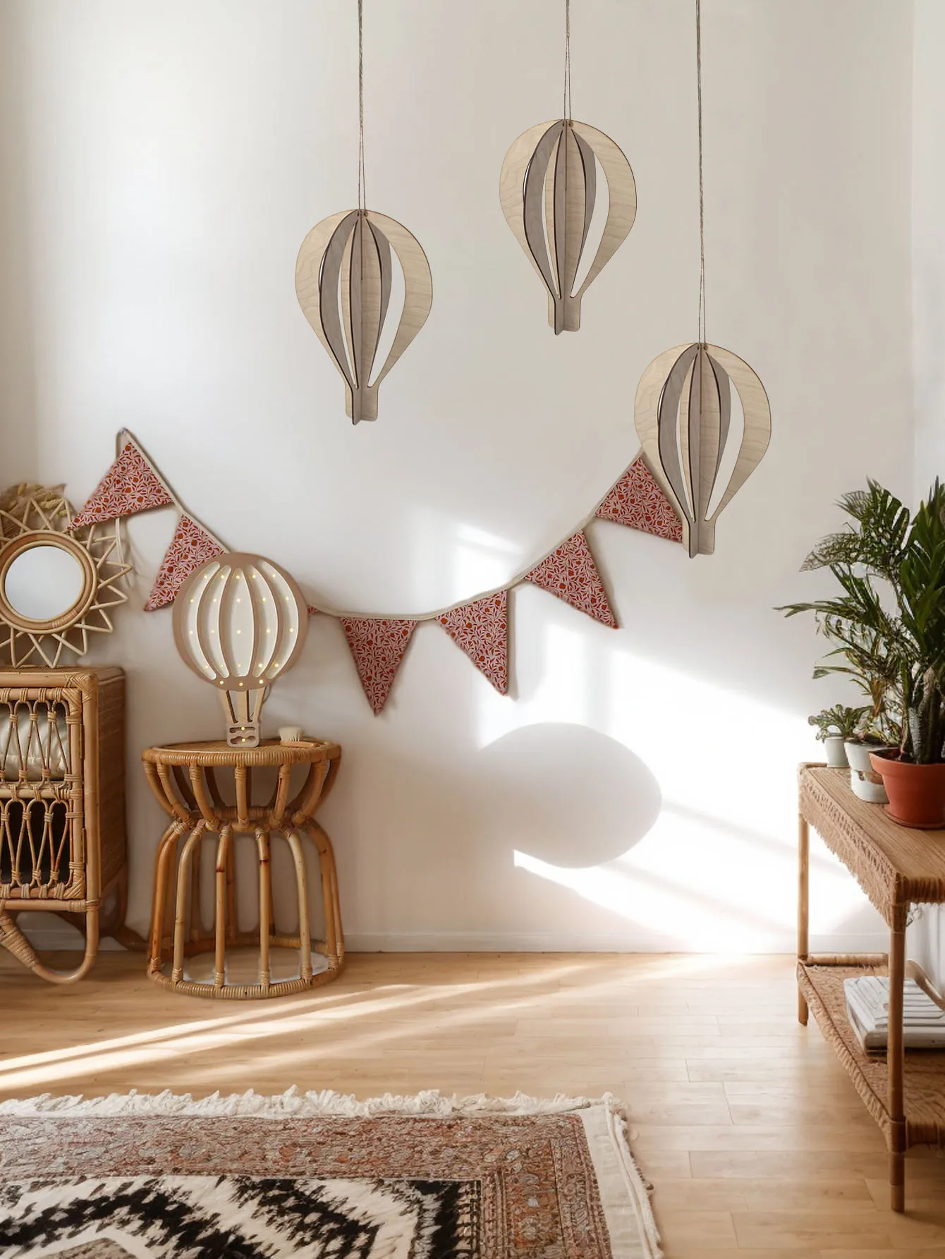3pcs/lot Nordic 3D Hanging Hot Air Balloon Children's Room Decoration Accessories Home Crafts Nursery Decoration