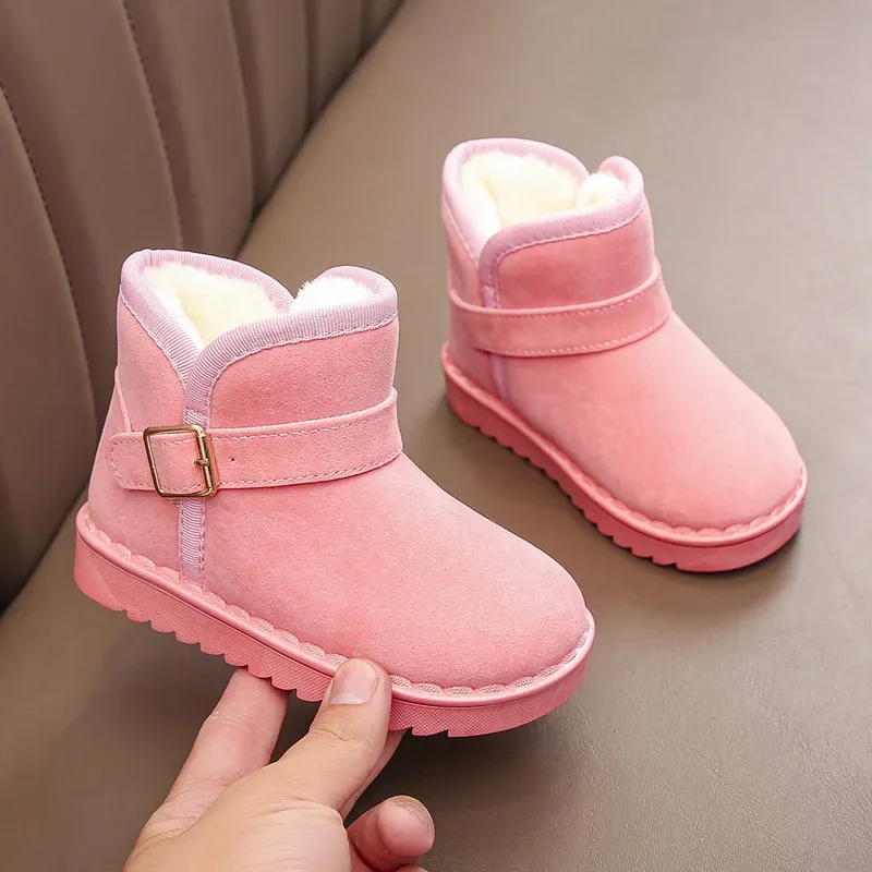 Children Snow Boot 2024 Winter Plush Thick Short Boot Cotton Shoe Warm Shoe Soft Soled Children Cotton Shoe Winter Boots Girl
