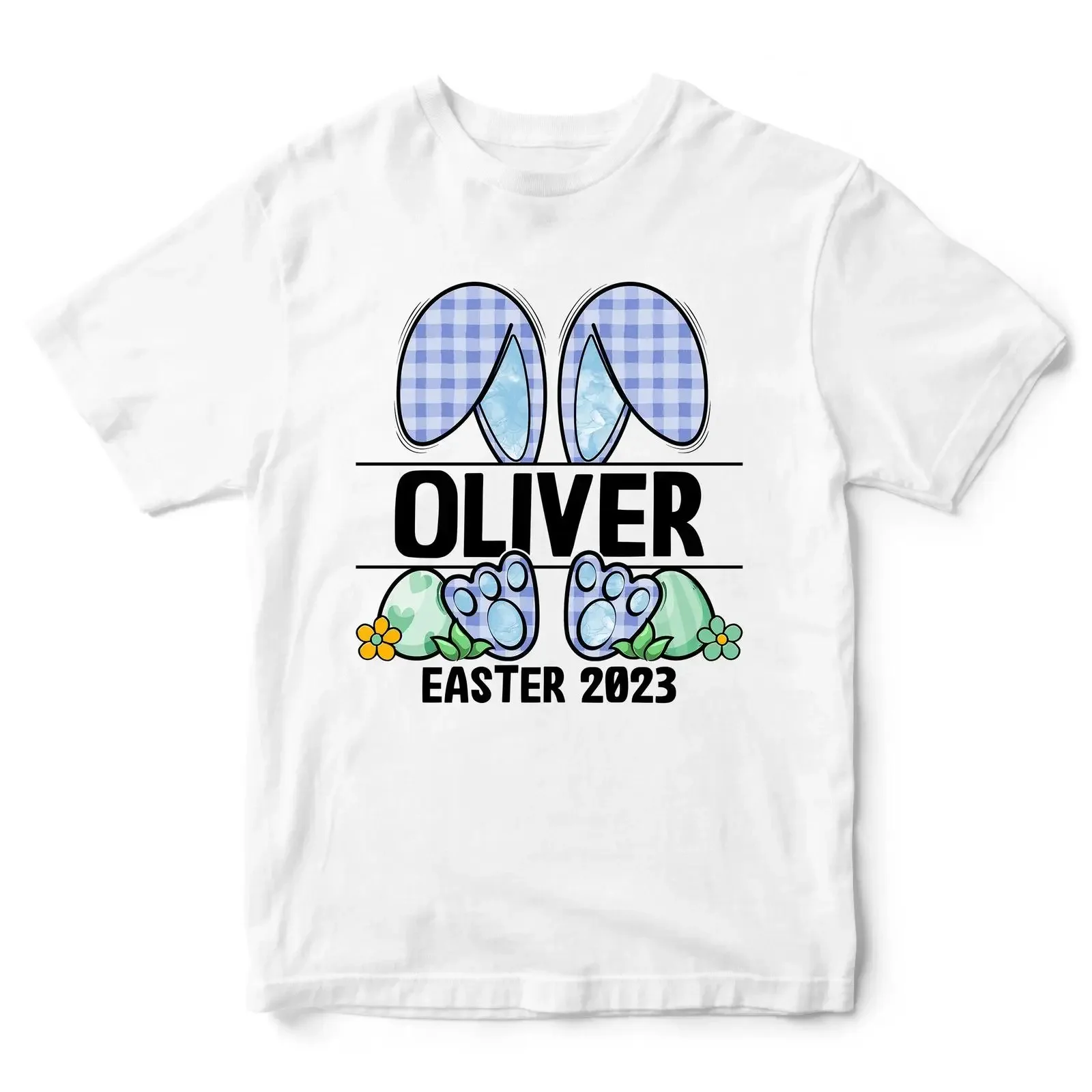 Personalisiertes Jungen Ostern T Shirt Hase Junge individuell Frühling Oberteil Kinder vintage Washed graphic Breathable