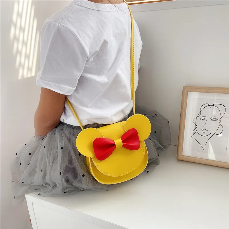 Cute Child Purse Women's Girl Cartoon Crossbody Bag Cute Mouse Ear Bowknot Handbag Fashion Designer Ladies Shoulder Bags