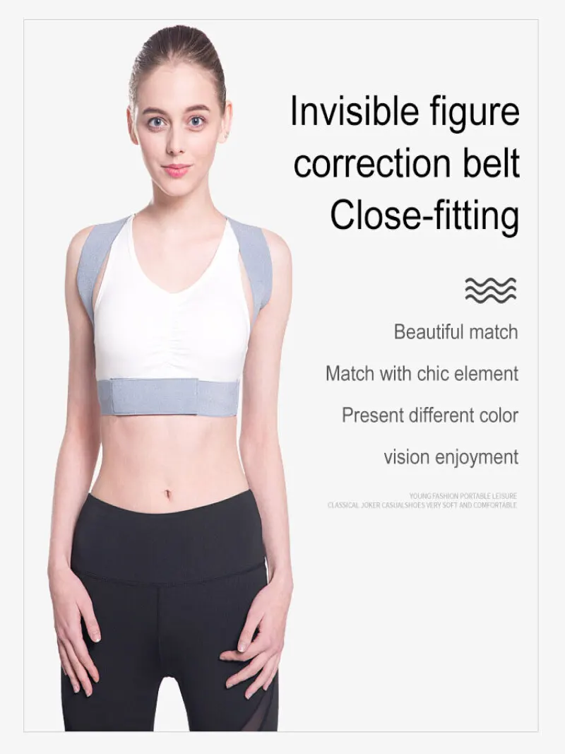 Cinto de endireitamento traseiro masculino e feminino, Coluna Invisível, Corretor de Postura