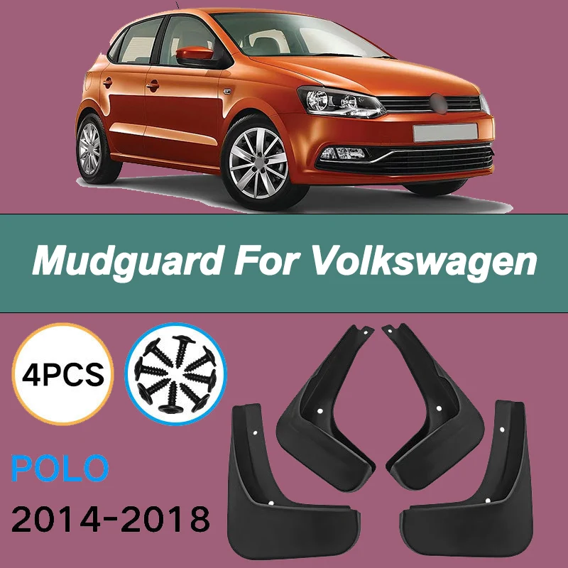 

For Volkswagen POLO 2014-2018 2015 2016 Automotive Tire Mudguard Waterproof Prevent Mud Splashing Car Mud Flaps 4pcs Accessories