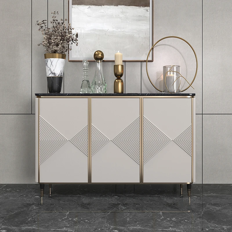 

Light luxury entrance simple modern storage storage decorative cabinet living room marble dining side cabinet