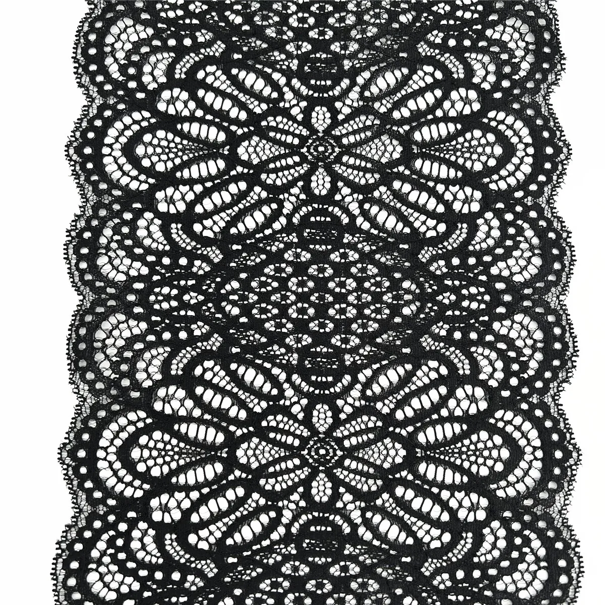 3y/lot Width 20cm Black Elastic Stretch Lace For Clothes Skirt Deco Trimming Sewing Garment Wedding DIY Material Fabric Dress