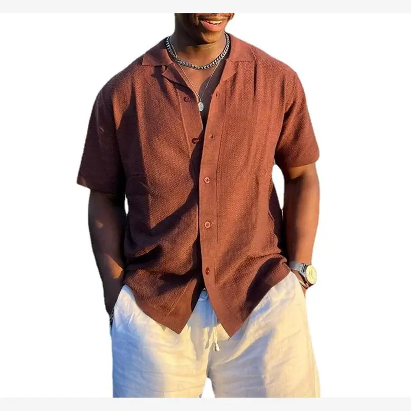 

Мужская трикотажная футболка-поло с отложным воротником, повседневная, приталенная, на пуговицах, не требующая глажки, молодежный тренд, летняя, с коротким рукавом