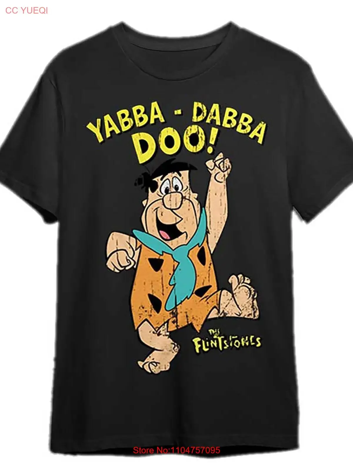 Fred Flintstone Abadda Badu Stone Age camiseta oficial para hombres y mujeres 33464 vintage lavado Top para uso diario streetwear
