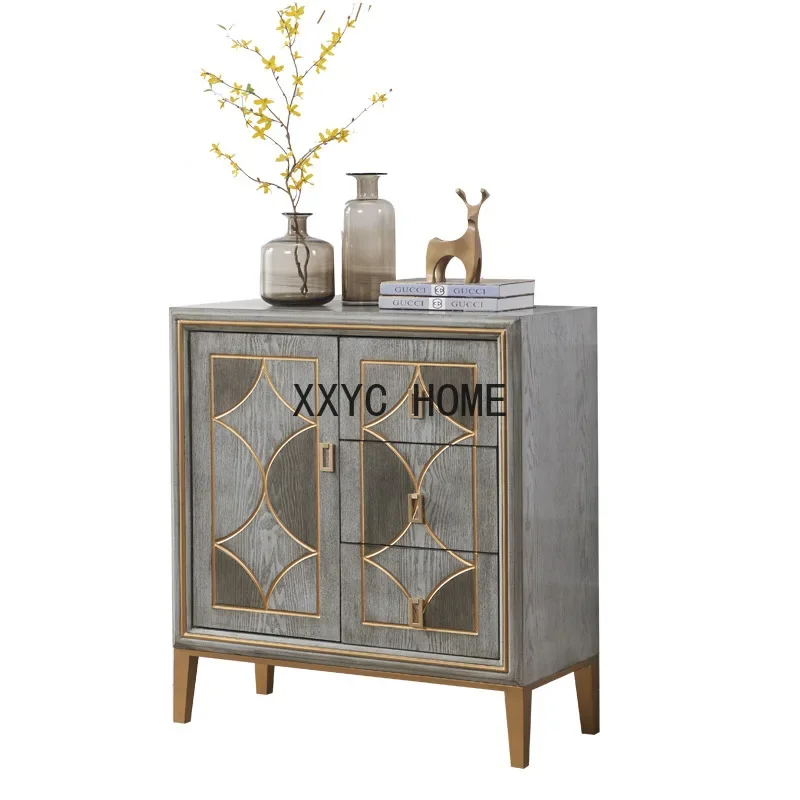 

Ретро-шкаф для прихожей с одной дверцей и тремя ящиками, витрина, мебель класса люкс