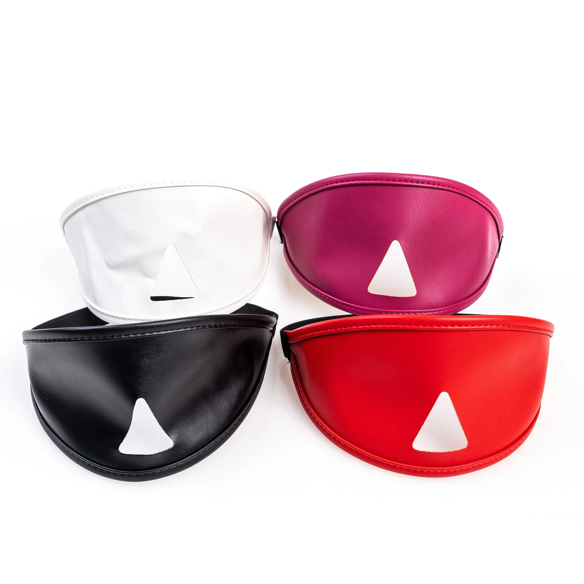 PU Leather Open Mouth Gag Mask Adjustable Face Harness Breathable BDSM Bondage Restraint Adult Fetish Role Play Black Red White view 6