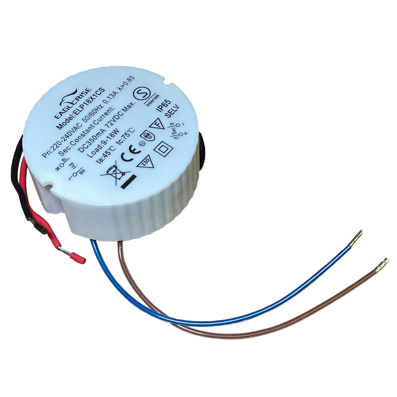 ELP18X1CS Eaglerise 9-18W Round LED Driver IP65 Constant Current 350mA