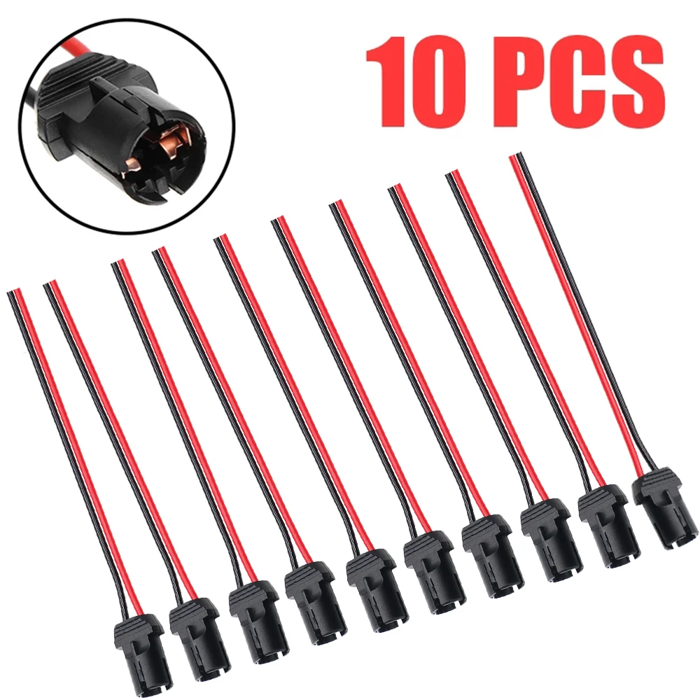 

10pcs T10 W5W bulb holder adapters cable LED Bulb Connector Socket Wedge Base Light Bulb plug For Car Auto Accessories