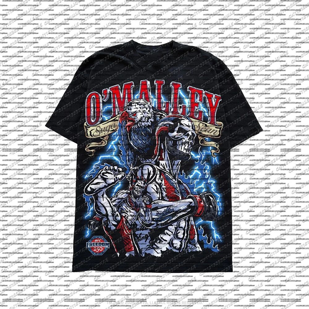 Summer New Top Boxer Suga Sean Tshirt - Black Men Oversized Breathable Quick Drying Sports Top MMA Octagonal Cage Training Shirt