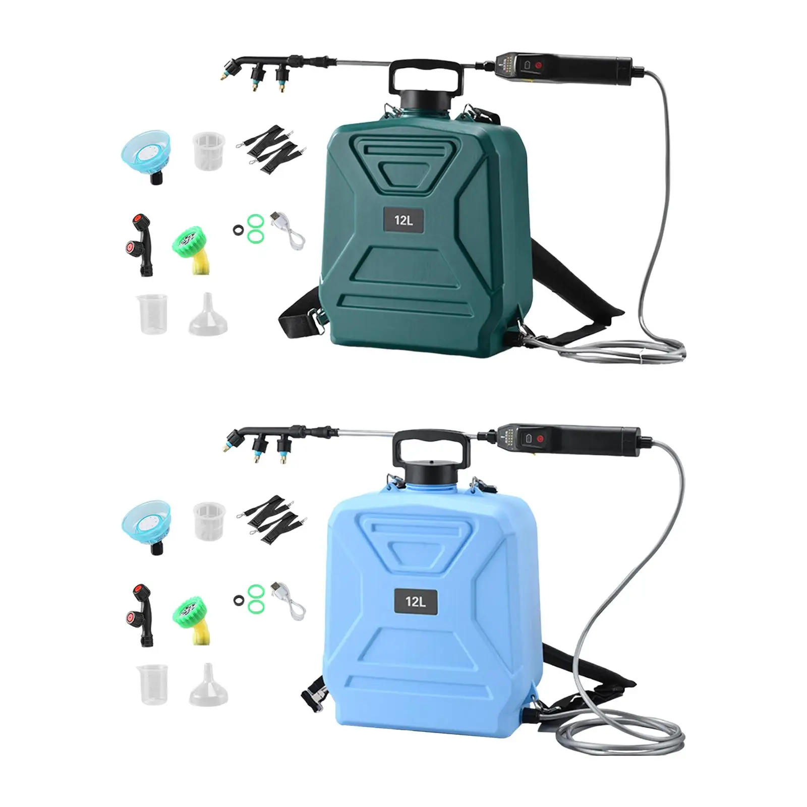 بخاخ كهربائي للحديقة سعة 12 لتر، شاشة عرض احترافية قابلة لإعادة الشحن، سرعتان رذاذ عملي لسقي الحديقة #1