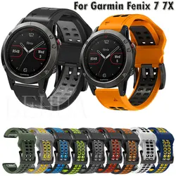 22 26MM Silicone WatchBand For Garmin Fenix 7X 7 6X 6 Pro Fenix 5X 5 Plus Forerunner 945 Strap WristStrap Quick Release Bracelet