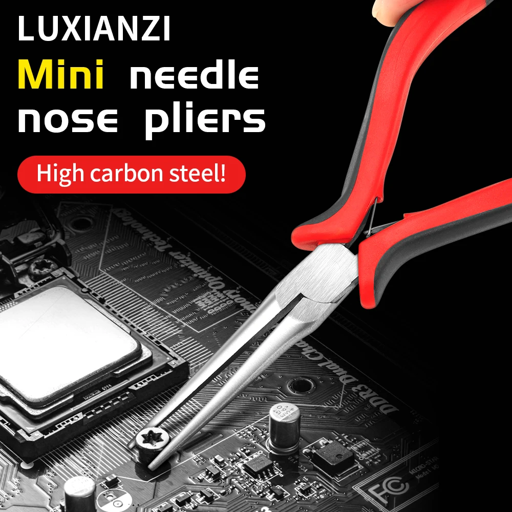 LUXIANZI Needle Nose Plier Electrician Specific Multi Tool For Jewelry Making Handmade Accessories 6 Inches Long Nose Pliers