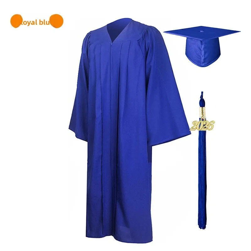 New Style Woven Graduation Gown American Style Adult Graduation Robe University Cap and Gown Set Academic Dress