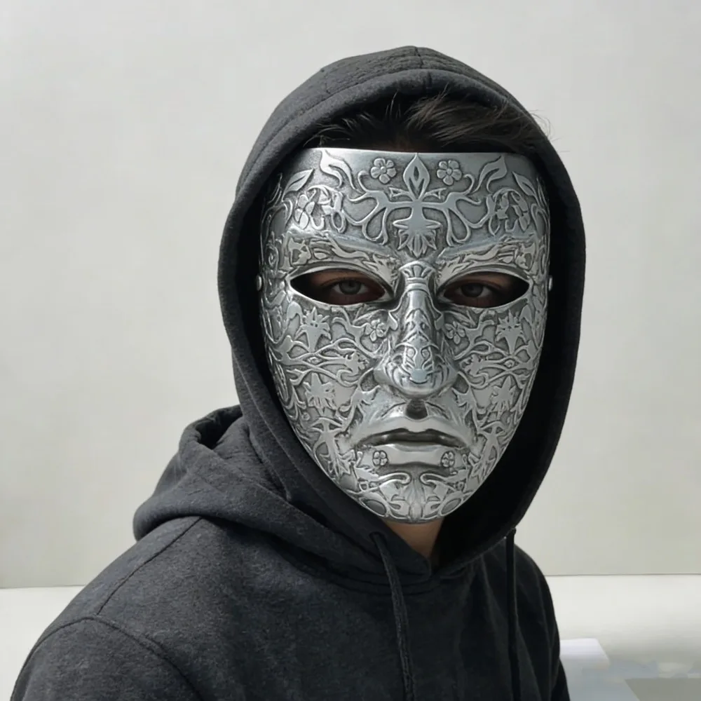 

Baldwin IV of Jerusalem Costume Mask Resin Ancient Embroidered Mask for Women Men Easter Mardi Gras Party Cosplay Props