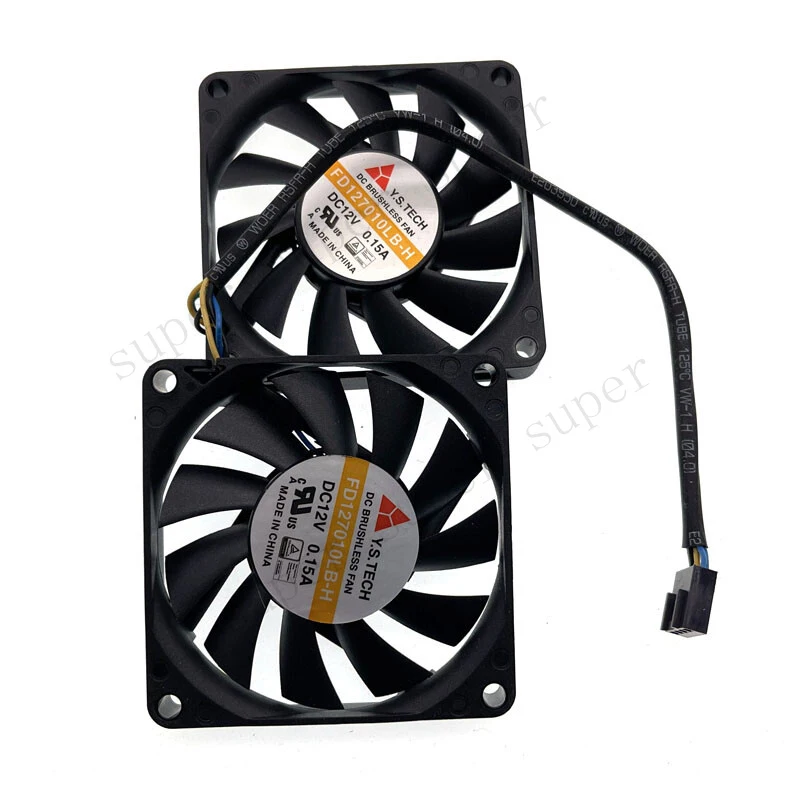 

S+ set of 2 fan 70mm 7cm 12V Computer Cooling Fan FD127010LB-H FD127010LB 7010 Slim