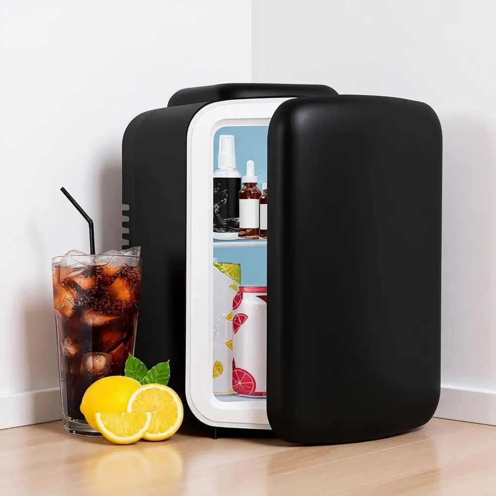 

Портативный мини-холодильник/нагреватель 4 л для еды и напитков, компактный, для офиса, черный