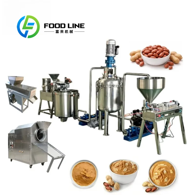 High Efficiency Peanut Butter Making Machine Complete Fully Automatic Peanut Butter Production Line Plant Project Solution