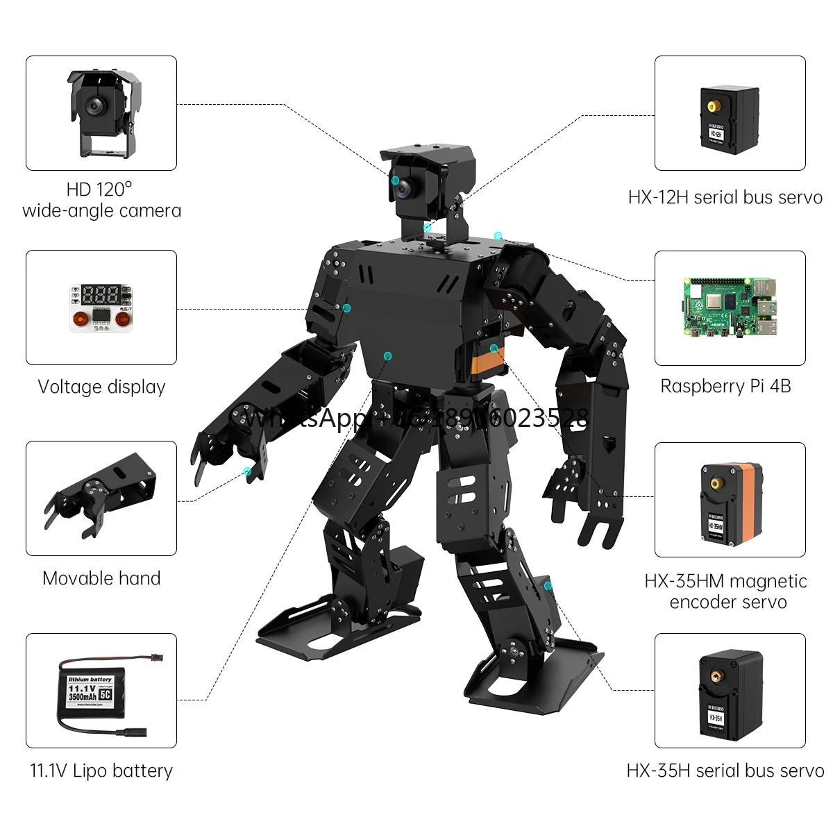 Hiwonder AiNex Upgraded Humanoid Robot Raspberry Pi Programming Kit Educational Robot Toy