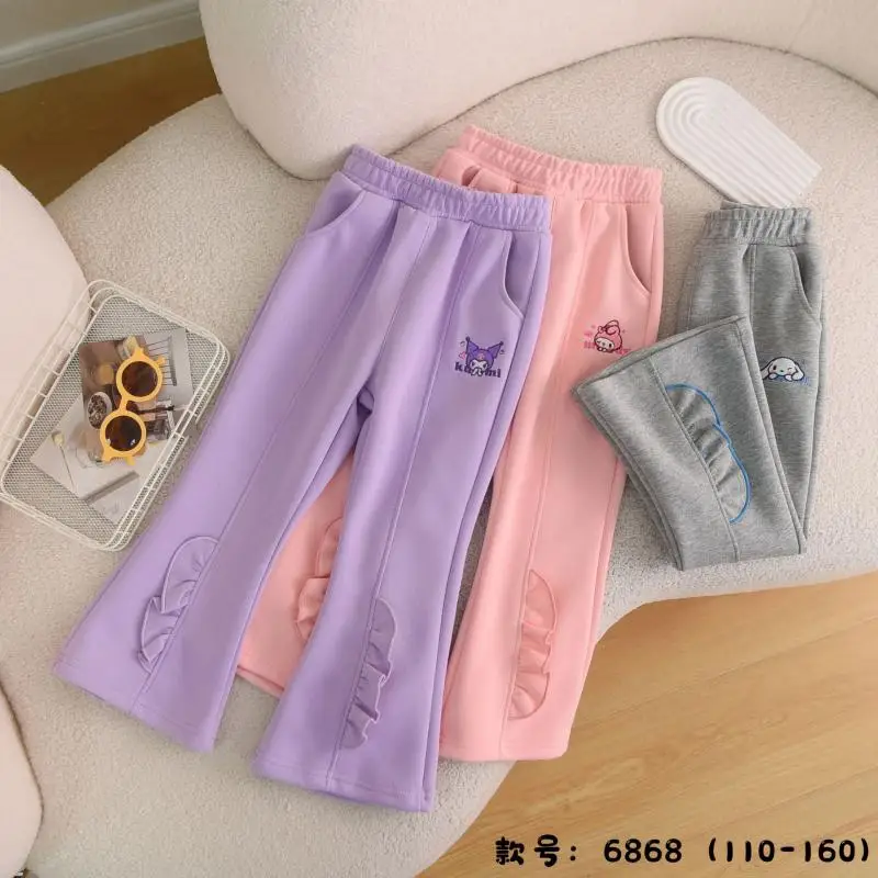 

Cinnamoroll Anime Kawaii Sanrio Ins Children Long Pants Clothing Cute Kuromi My Melody Fashion Casual Trousers Kids Gifts