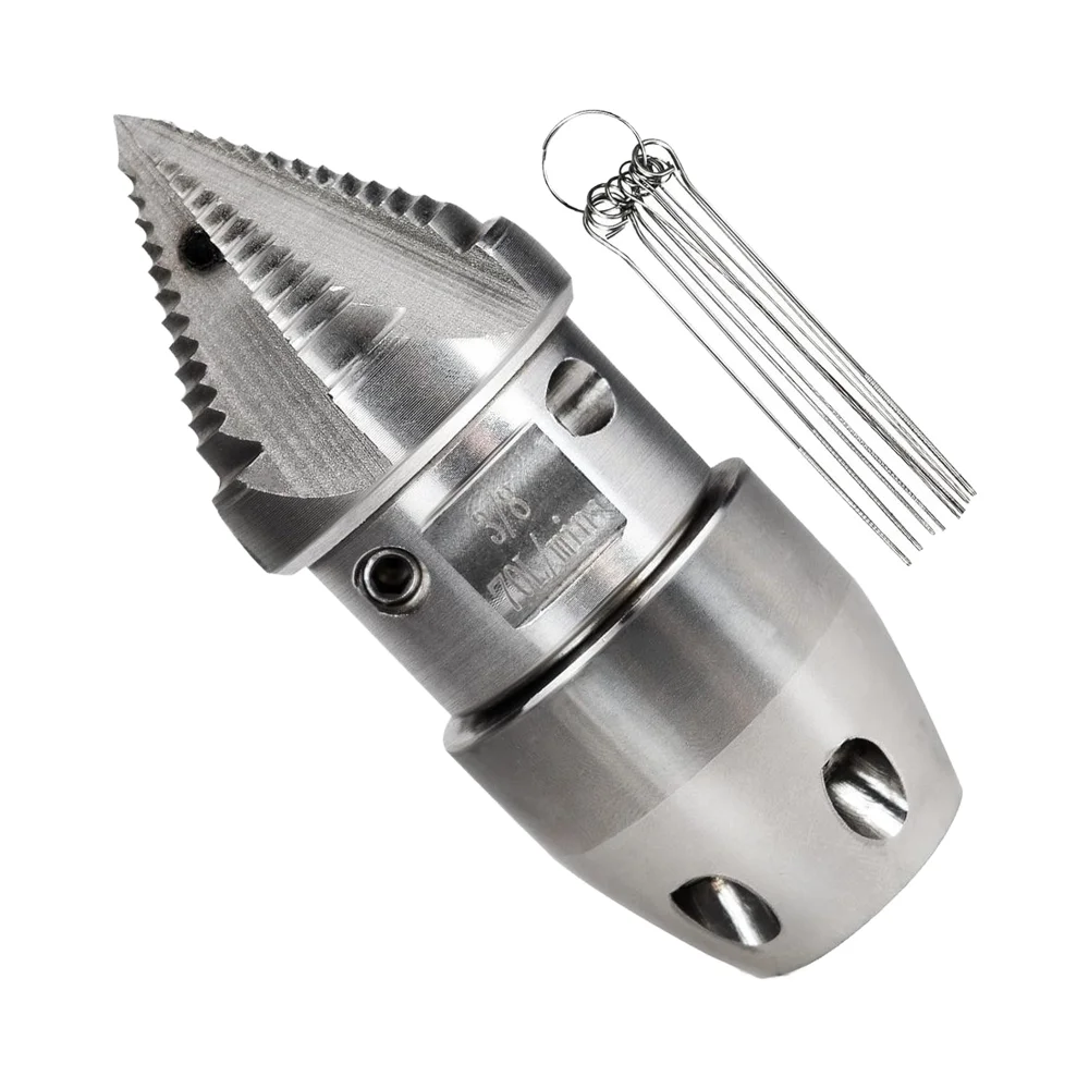 

3/8 Npt New Sewer Jetter Nozzle 2900 PSI 70 L/min Pressure Washer Stainless Steel Fast Rotating Municipal Drain Pipe