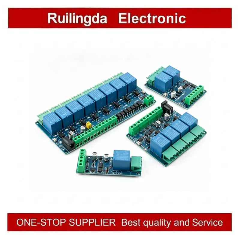 Modbus Relay Module Switch Input/Output 1/2/4/8 Channels 5V/12V/24V RS485/TTL Communication for Electronic Components