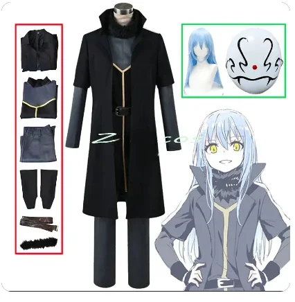 

Man Women Rimuru Tempest Cosplay Costume Anime That Time I Got Reincarnated As A Slime Clothes Halloween Uniform Trench Wig Mask