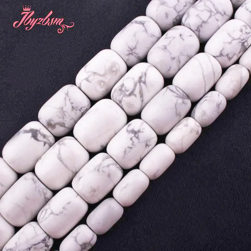 

13x18,12x16,10x14mm Smooth White Column Howlite Beads Natural Stone Beads For DIY Necklace Jewelry Making 15" Free Shipping