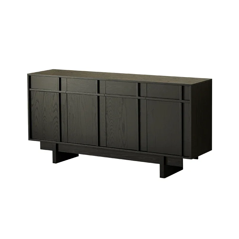 

Wabi Sabi retro boxwood dining side cabinet Italian minimalist black living room tea storage cabinet