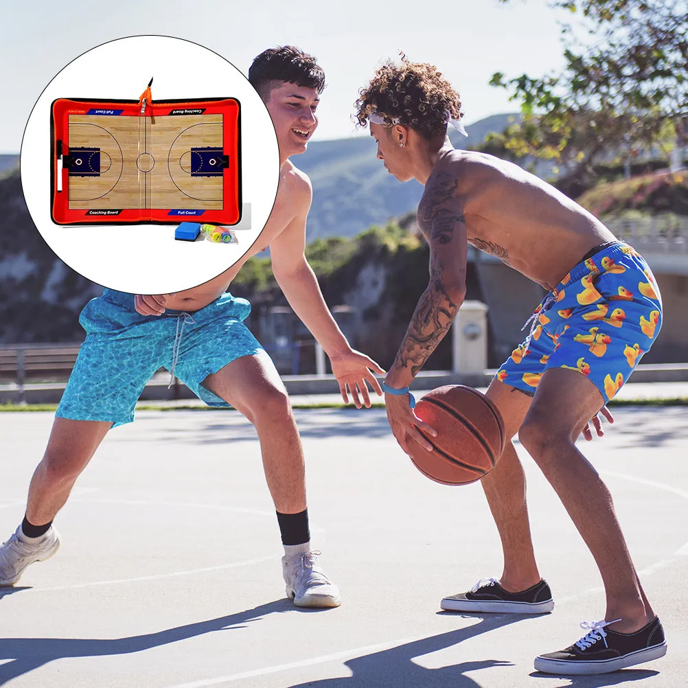 

Набор магнитных досок для баскетбольного тренерства: портативная складная тактическая доска для планирования матчей и тренировок, с функцией стирания