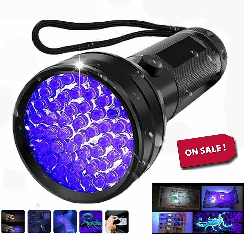 C5 51LED 395nM UV Ultra Violet Flashlight Blacklight Torch Light Camping Lamp Supplies edc Fishing High Power Flashlight Lantern