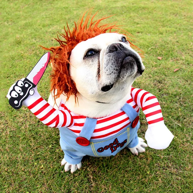 

Autumn and Winter Pet Halloween Funny Knife Transformation Dog Funny Headgear Small and Medium Sized Dog Cat Dog Clothes