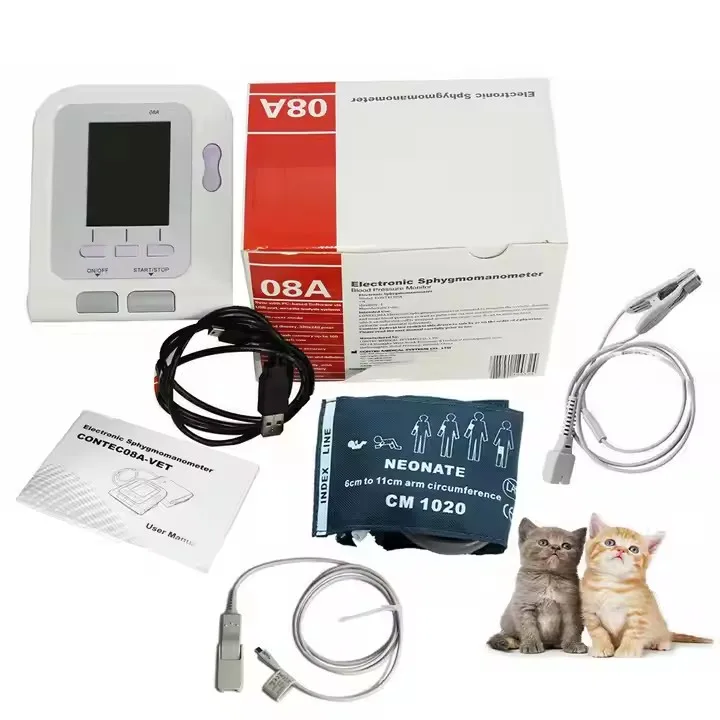Accurate Digital Non-Invasive B/lood Pressure SPO2 PR NIBP M/onitor for Dogs/Cats Upper Arm Measurement 2.8