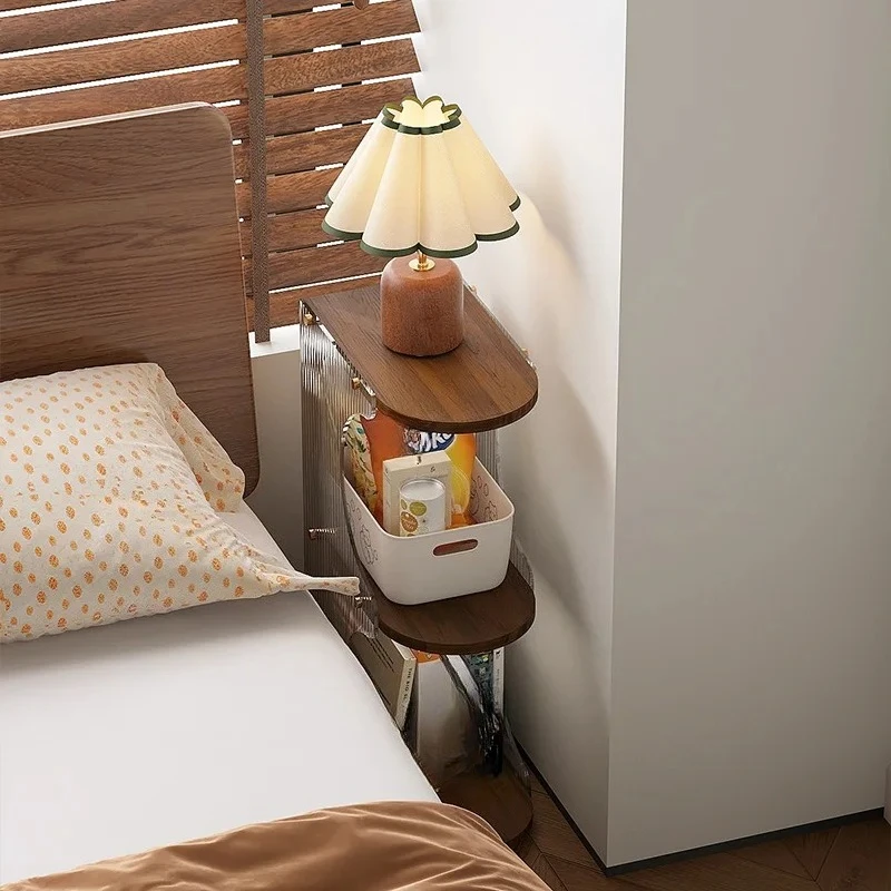 Space-saving Layered Storage Shelf for Bedroom Bed Side Cabinet Multi-function Children's Room Bookshelf