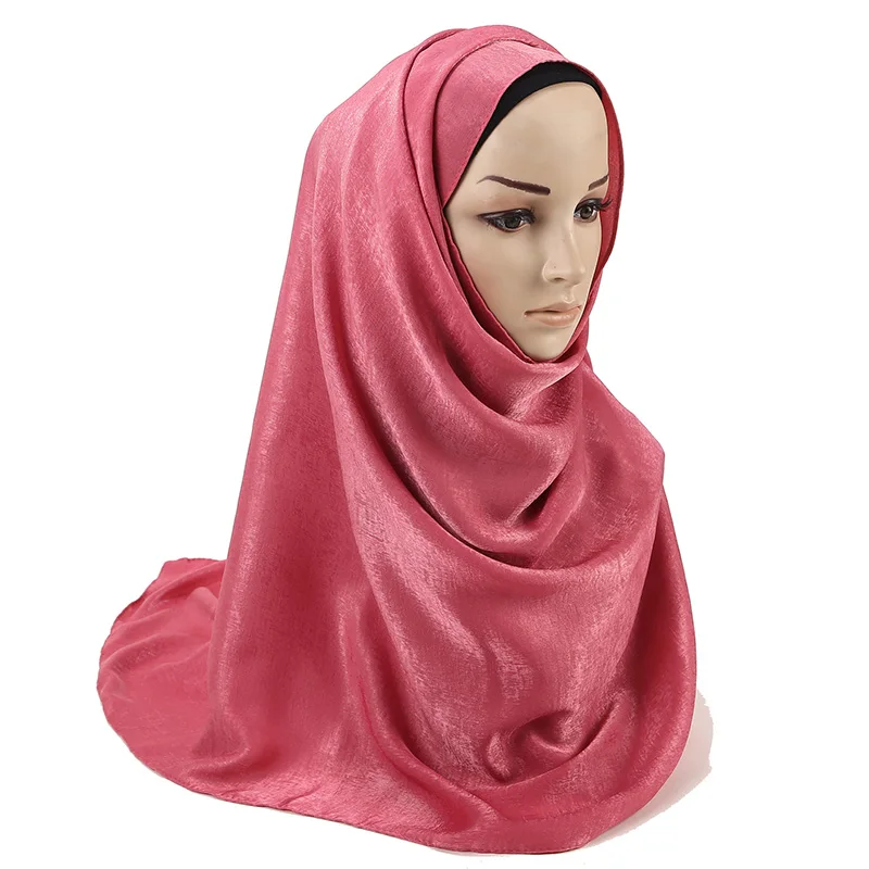 Écharpe Hijab en Mousseline de Soie pour Femme, Voile Turban, Châle Musulman, Accessoires Ramadan