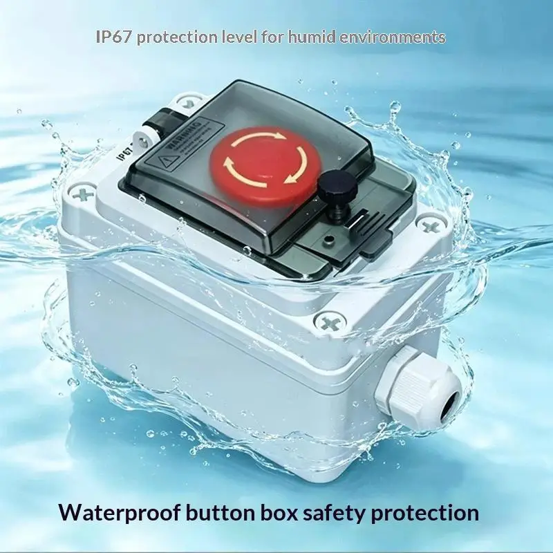 IP65 Waterproof Space‑Saving Outdoor Enclosure 1Pcs Single‑Hole Control Button Box for Engineering Field Installation Accessory