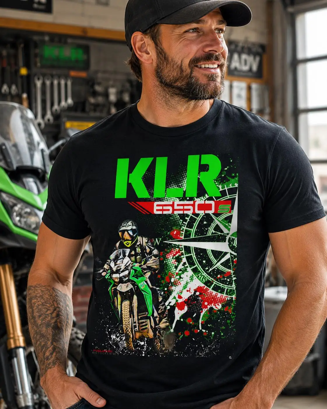 KLR 650 Adventure Motorcycle T Shirt for Dual Sport Riders Rugged Off Road Touring Fan Tee KLR Enthusiasts and Explorers