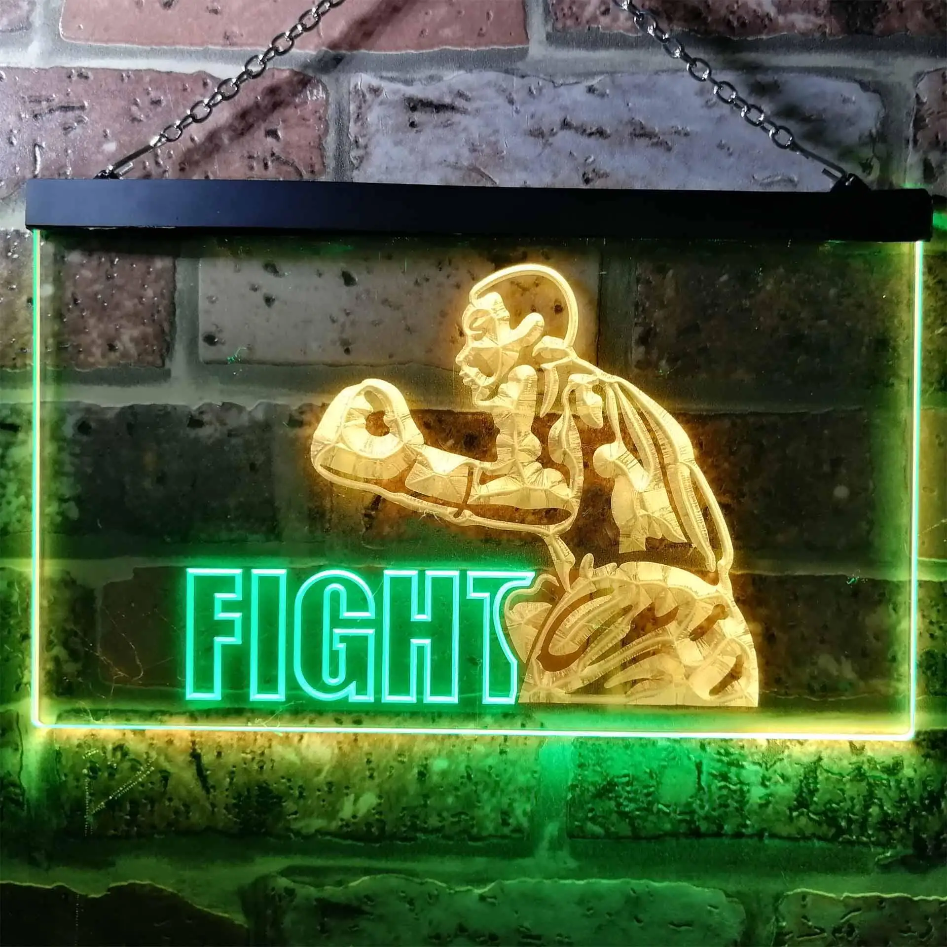 

Fight. Man in Boxing Dual Color Led Neon Sign st6-i0918