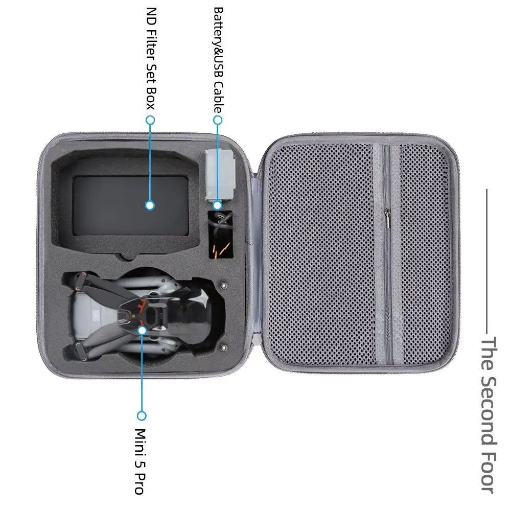 

For DJI Mini 5 Pro Protective Carry Case - For RC N3 Remote Controller Storage Bag with Customized Compartments