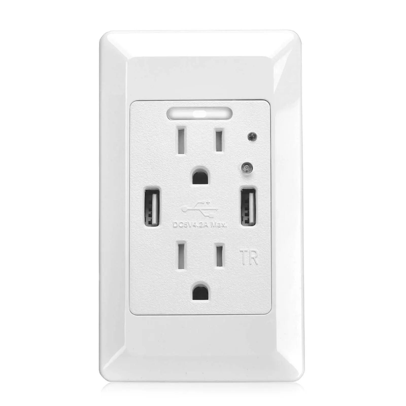 

Nineleaf US Wall Power Socket With Sensor Night Light Dual USB Outlet 5V 4.2A Standard Socket ETL Home Hotel Use Improvement