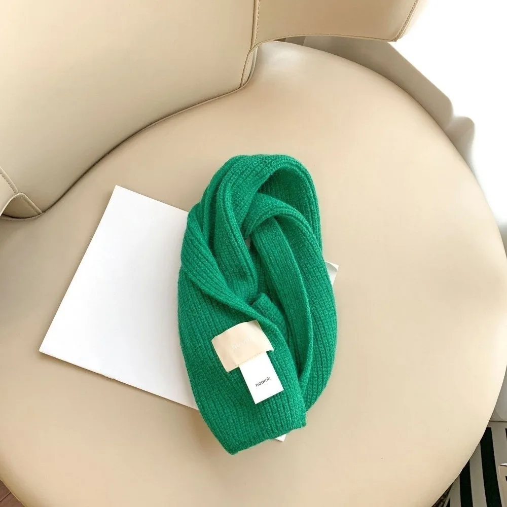 

New Windproof Neck Warmer Coldproof Versatile Knitted Scarf Solid Color Knitted Shawl Autumn and Winter