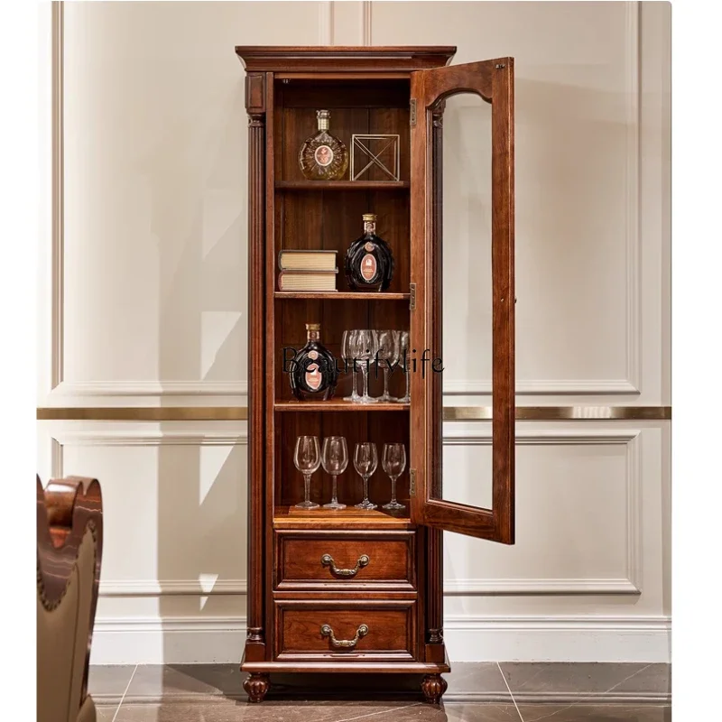 

FG11-*American all solid wood North American cherry wood single door wine cabinet display cabinet locker
