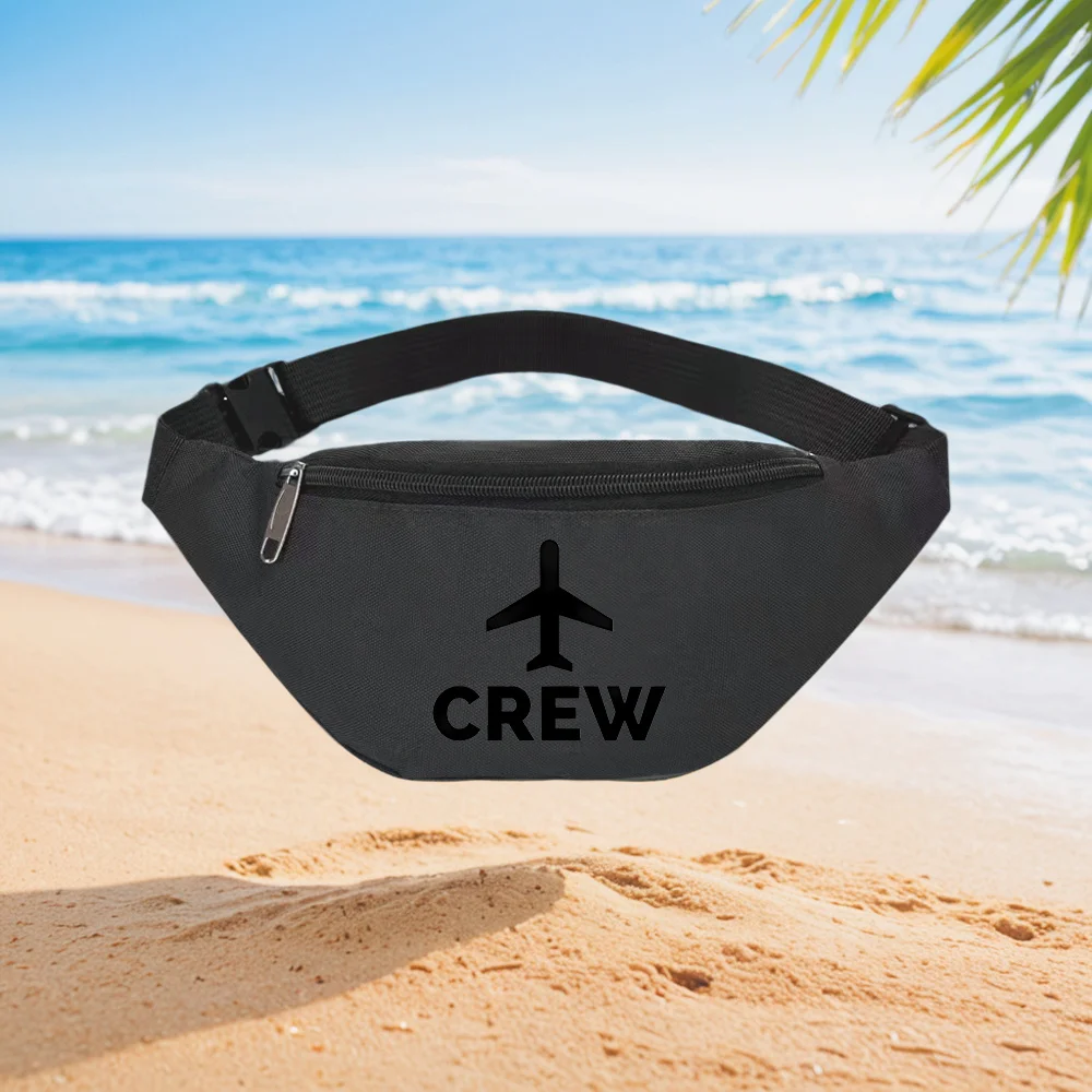 

Crew Airplane Logo Design Fashionable Simple Unique Printed Waist Backpack Crossbody Chest Bag Street Casual Sporty Fashionable