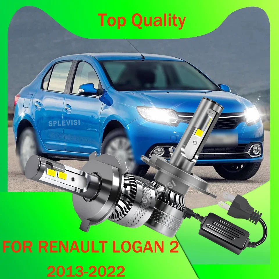 12V Auto Lamp LED Headlight Long Lifespan 6000K CSP Chips For RENAULT LOGAN 2 2013 2014 2015 2016 2017 2018 2019 2020 2021 2022