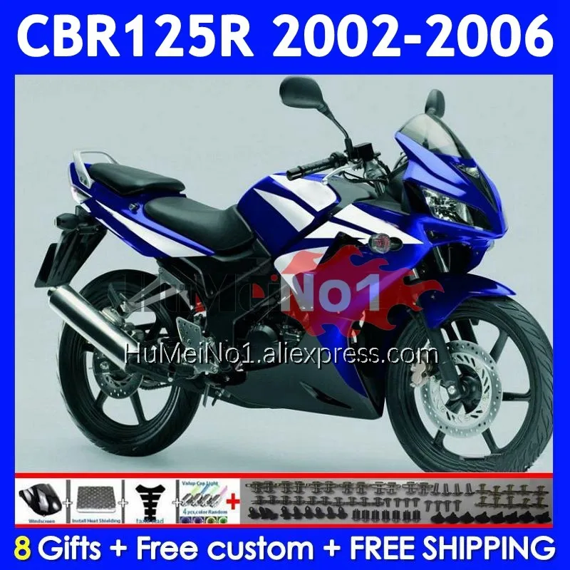 +Tank For HONDA CBR125R CBR-125R 02 03 2004 2005 2006 12No.56 CBR125 CBR 125CC 125 125R 2002 2003 04 05 06 White blue Fairing