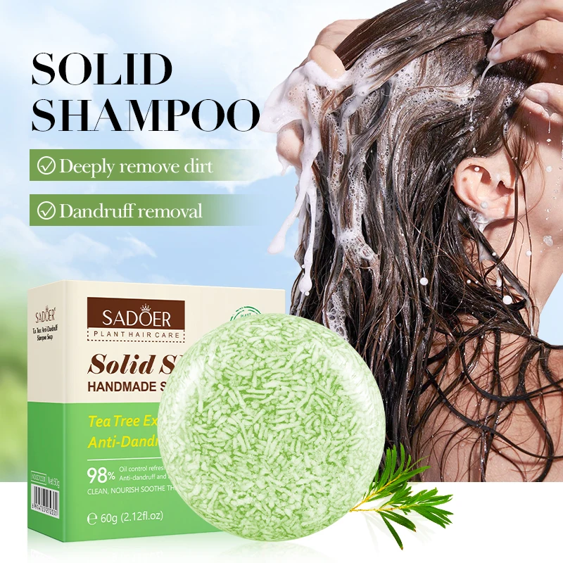 صابون شعر شجرة الشاي من SADOER، شامبو صلب للتحكم في الزيت، مضاد للقشرة، تنظيف عميق، إصلاح الشعر الجاف التالف، شامبو الشعر الناعم #2