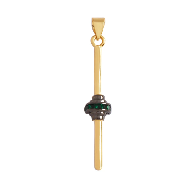 Cowboystiefel Sport Baseball Hantel Yoga Herren Zirkonia gepflasterter Stoff Charm Anhänger, 18K Gold Halskette Handwerk Schmuck Versorgung L99 – Detail 32