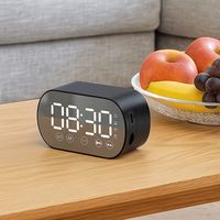 Rechargeable LED Digital Alarm Clock HD Mirror Display Portable Bluetooth Speaker Wireless Bluetooth Music Player Bedside